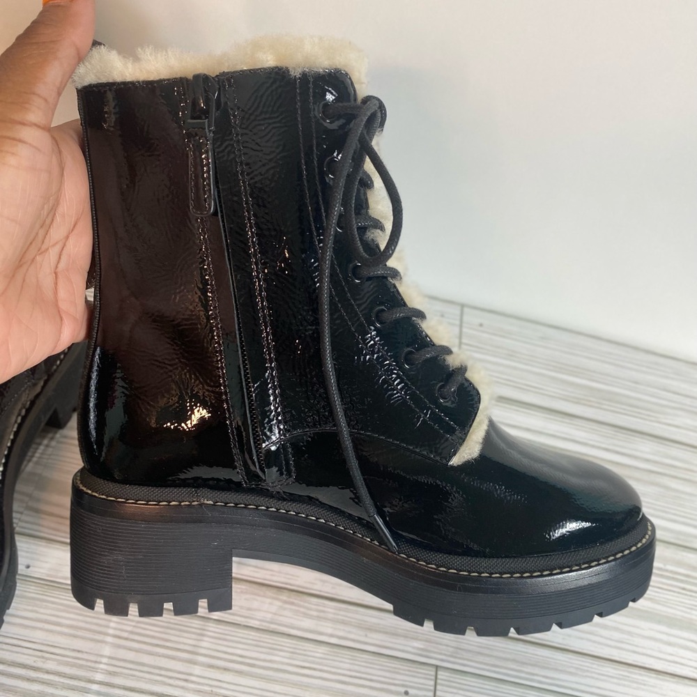 Tory Burch Miller 50mm Shearling Patent Booties size 5 NWOT - Picture 13 of 14